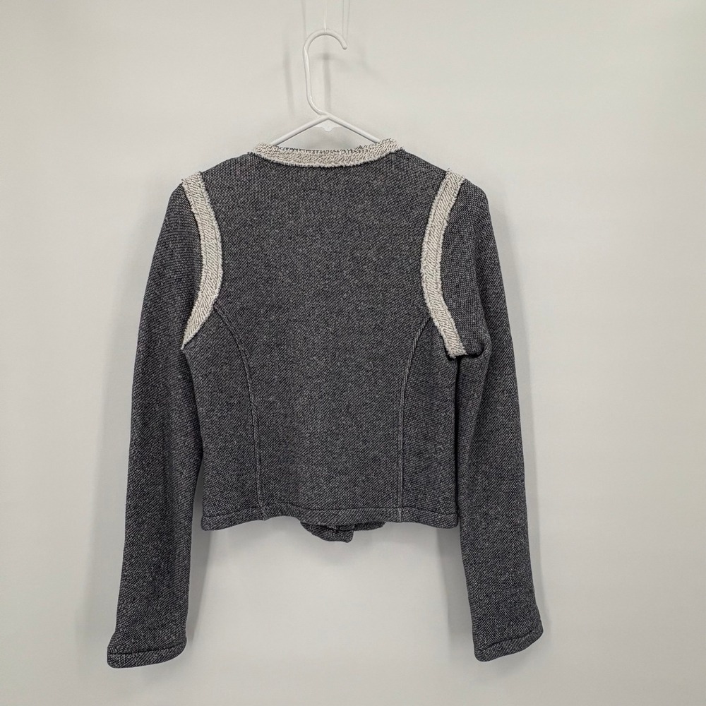 Gap Designed & Crafted Womens Grey Cotton Knit Moto Jacket Asymmetrical Zip XS - Picture 2 of 10
